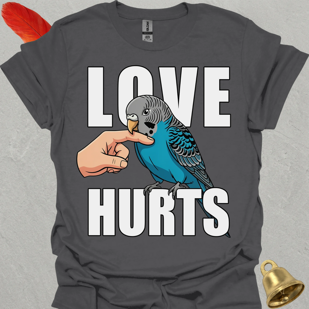 Blue Parakeet Love Hurts T-Shirt