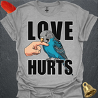 Blue Parakeet Love Hurts T-Shirt