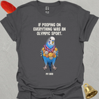 Blue Parakeet Olympic Pooper T-Shirt