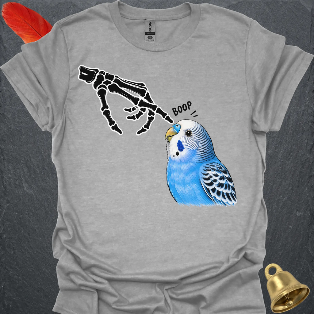 Blue Parakeet Skeleton Boop T-Shirt