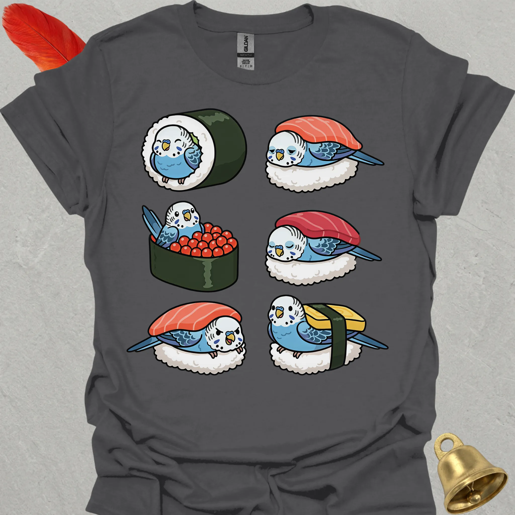 Blue Parakeet Sushi T-Shirt