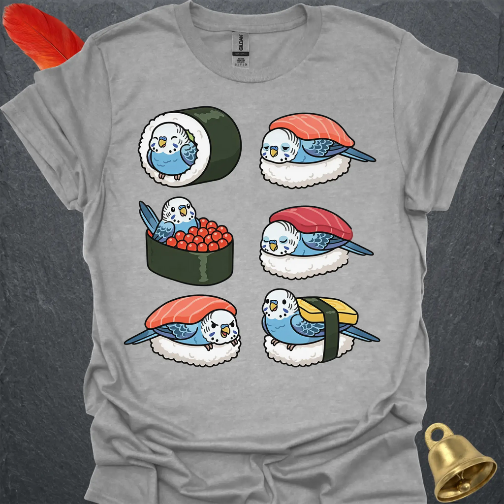 Blue Parakeet Sushi T-Shirt