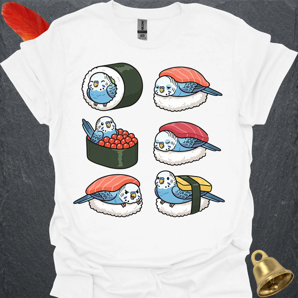 Blue Parakeet Sushi T-Shirt