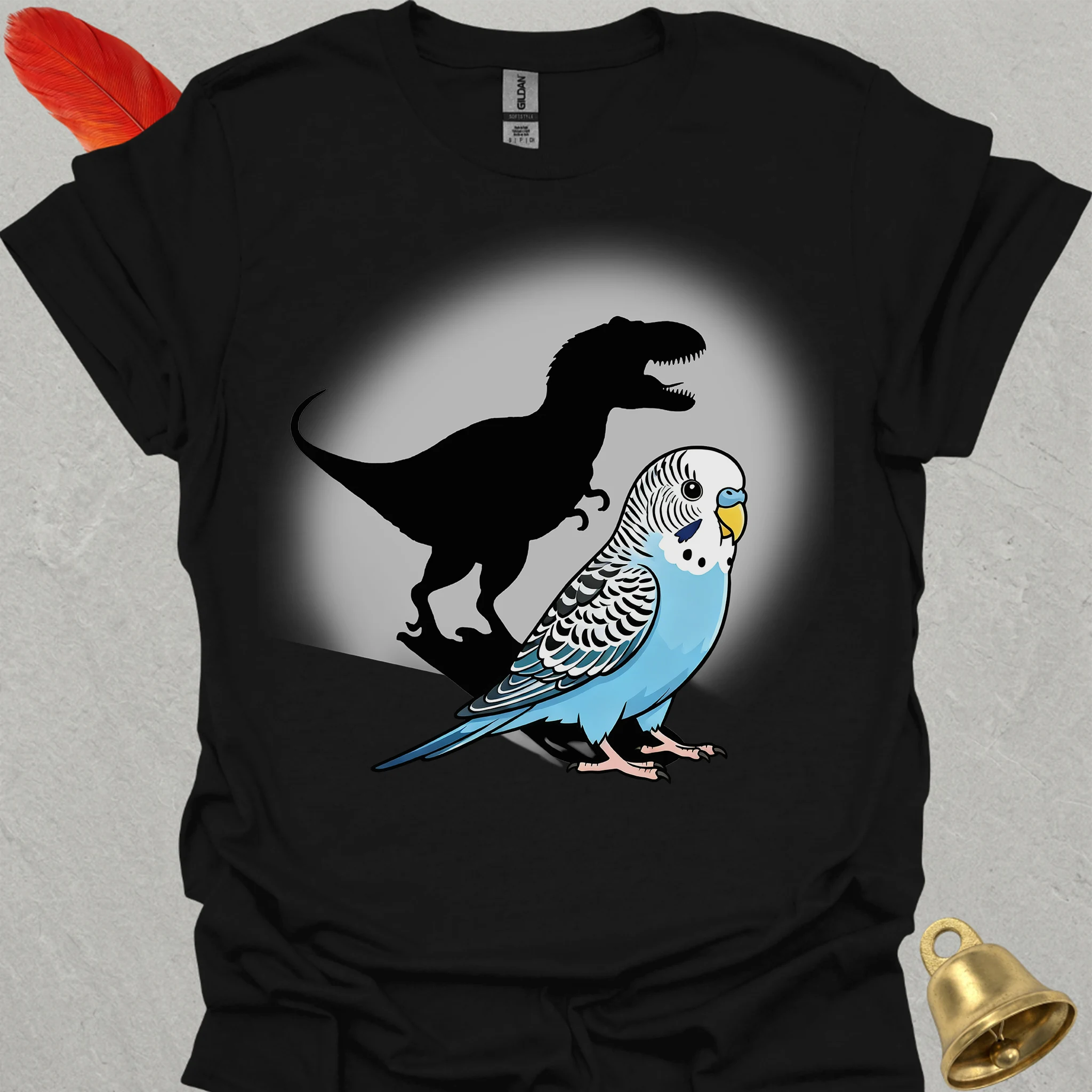 Blue Parakeet T-Rex T-Shirt