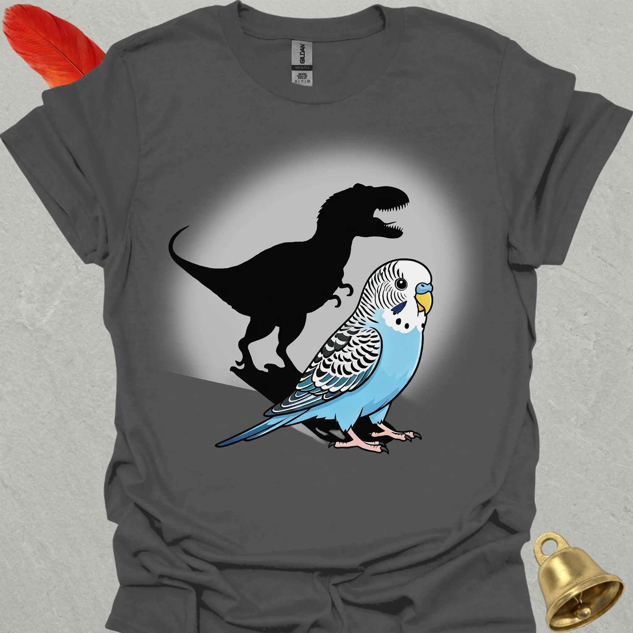 Blue Parakeet T-Rex T-Shirt