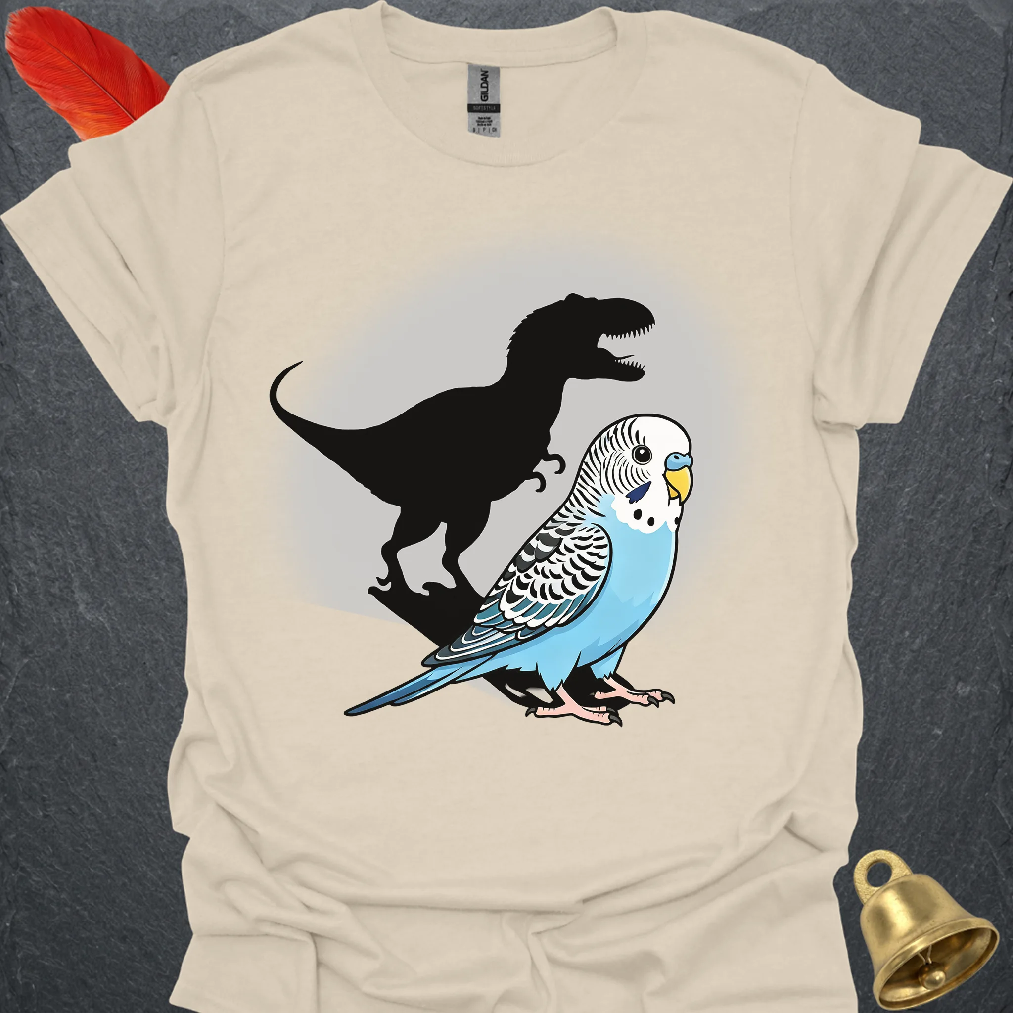 Blue Parakeet T-Rex T-Shirt