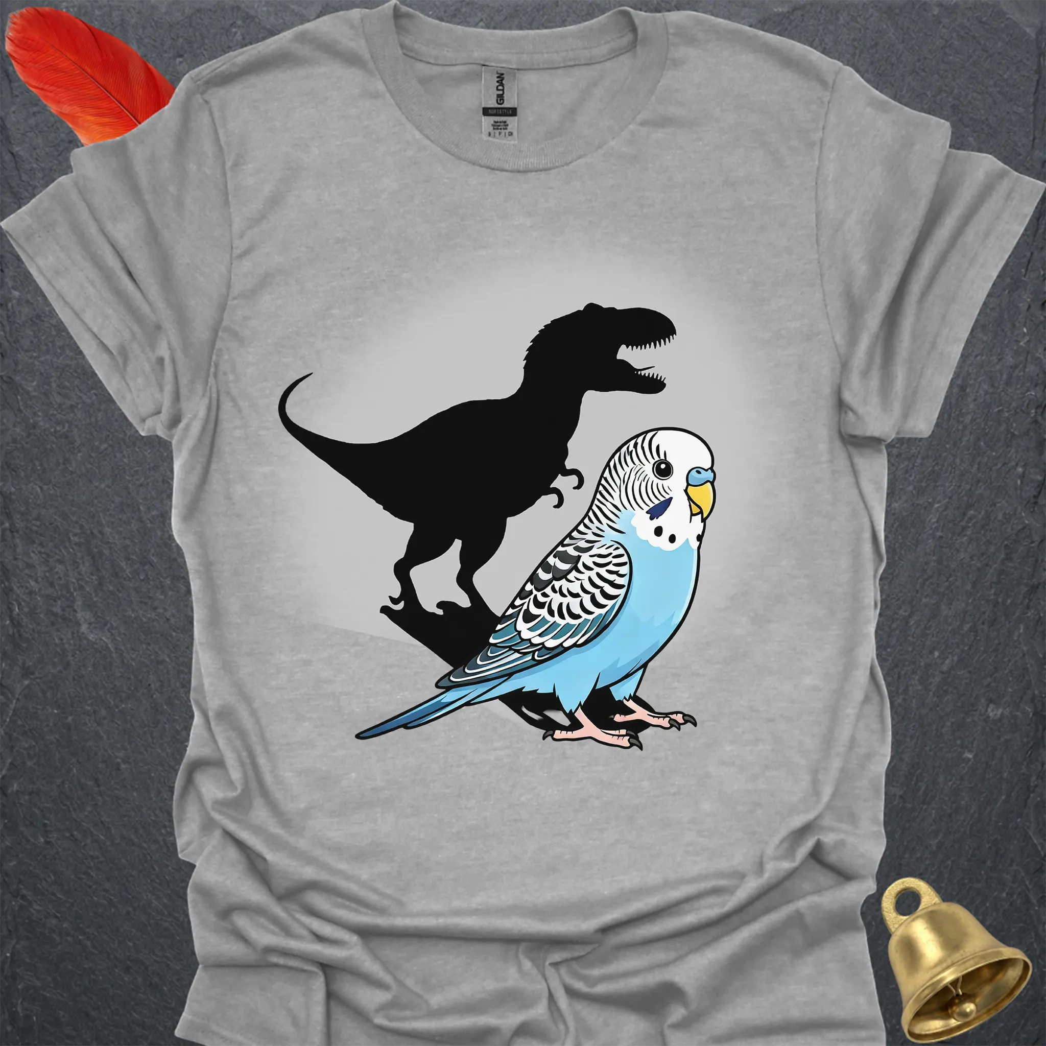 Blue Parakeet T-Rex T-Shirt