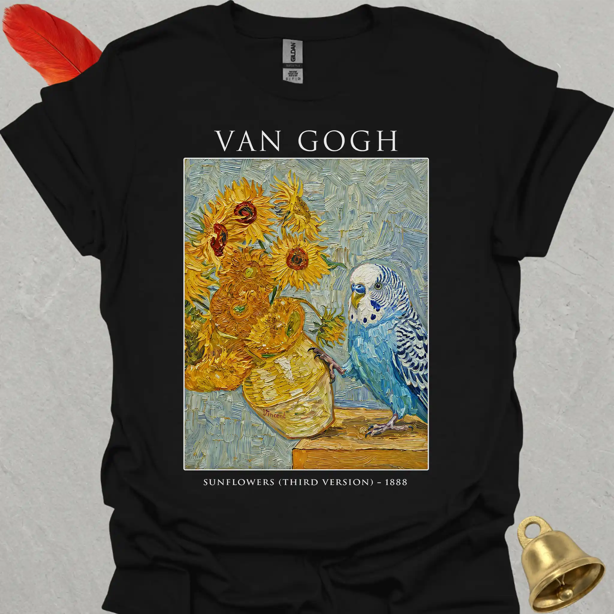 Blue Parakeet Van Gogh T-Shirt