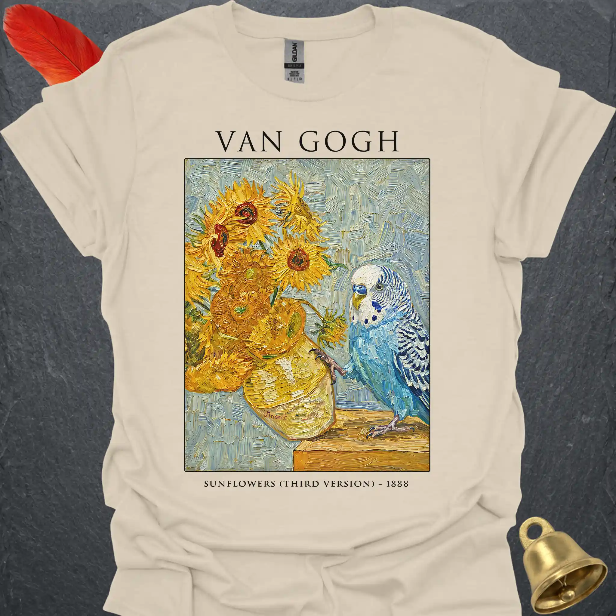 Blue Parakeet Van Gogh T-Shirt
