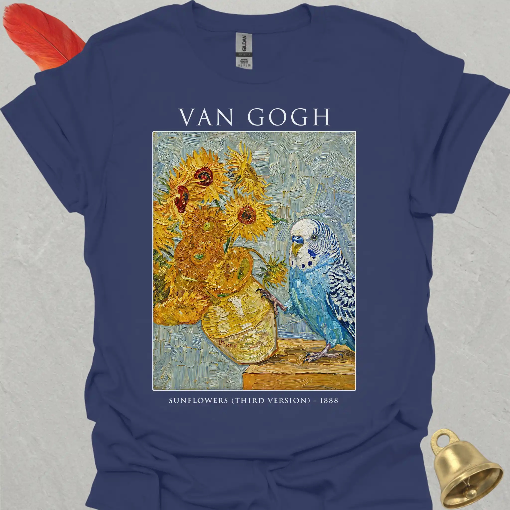 Blue Parakeet Van Gogh T-Shirt