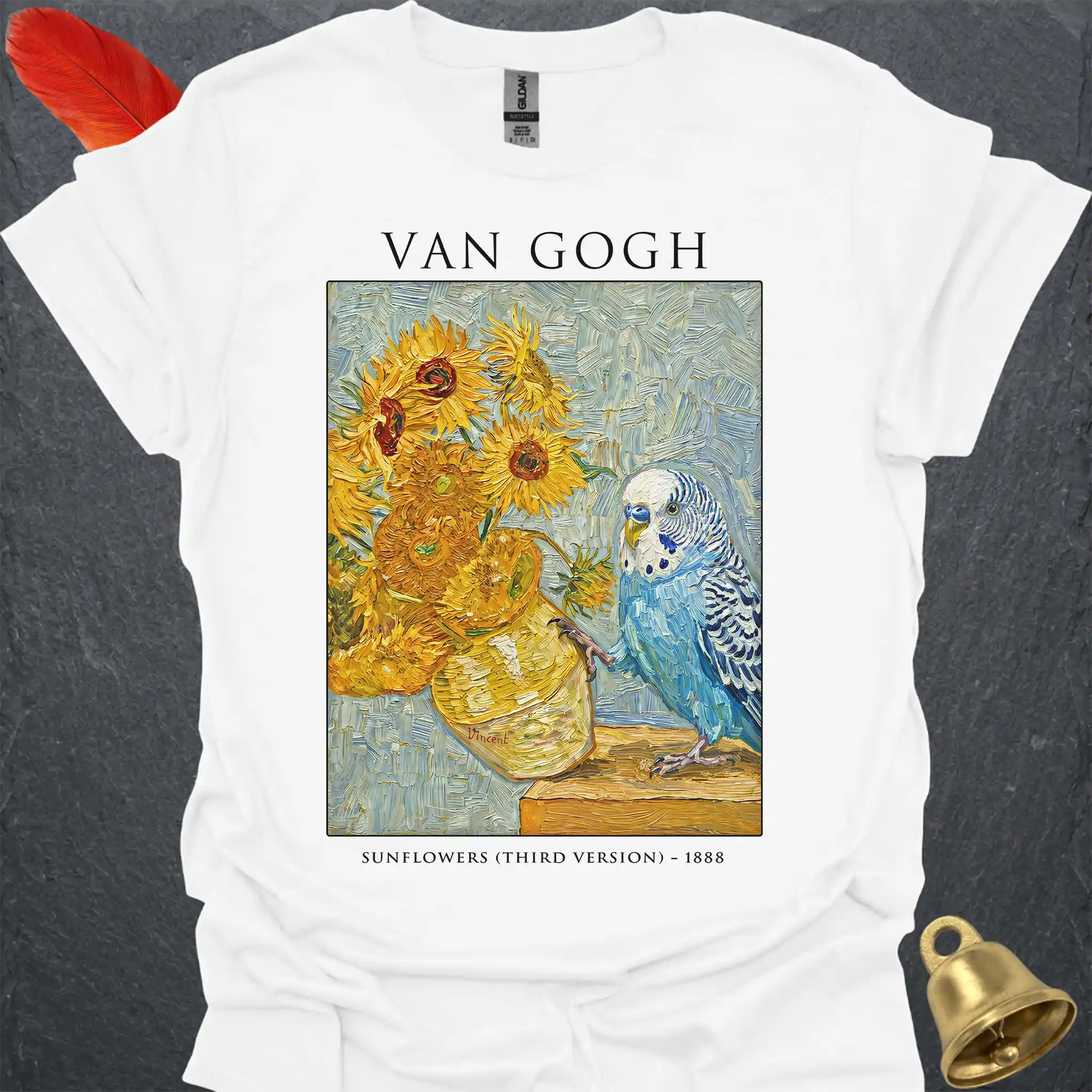 Blue Parakeet Van Gogh T-Shirt