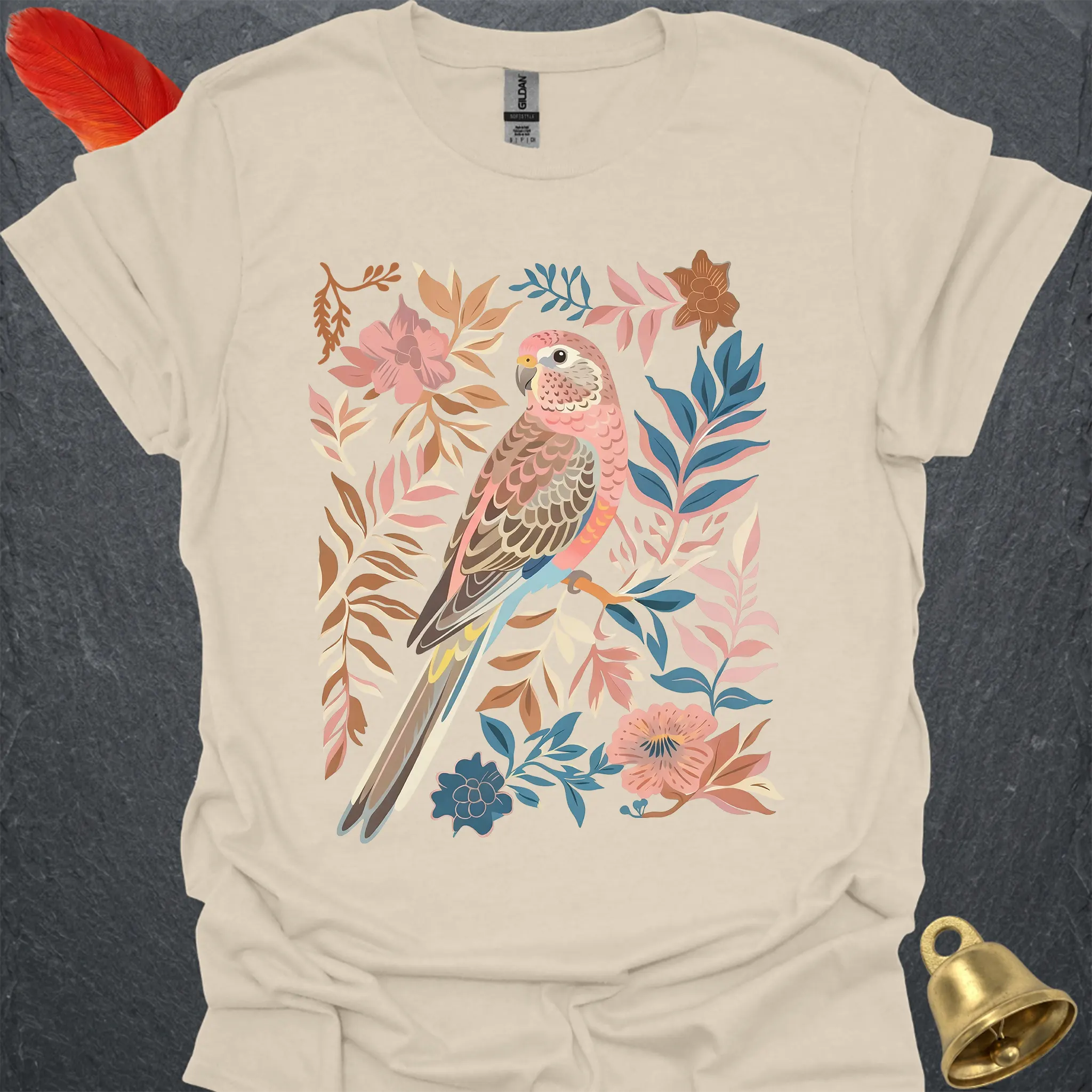 Bourkes Parakeet Boho Flower T-Shirt