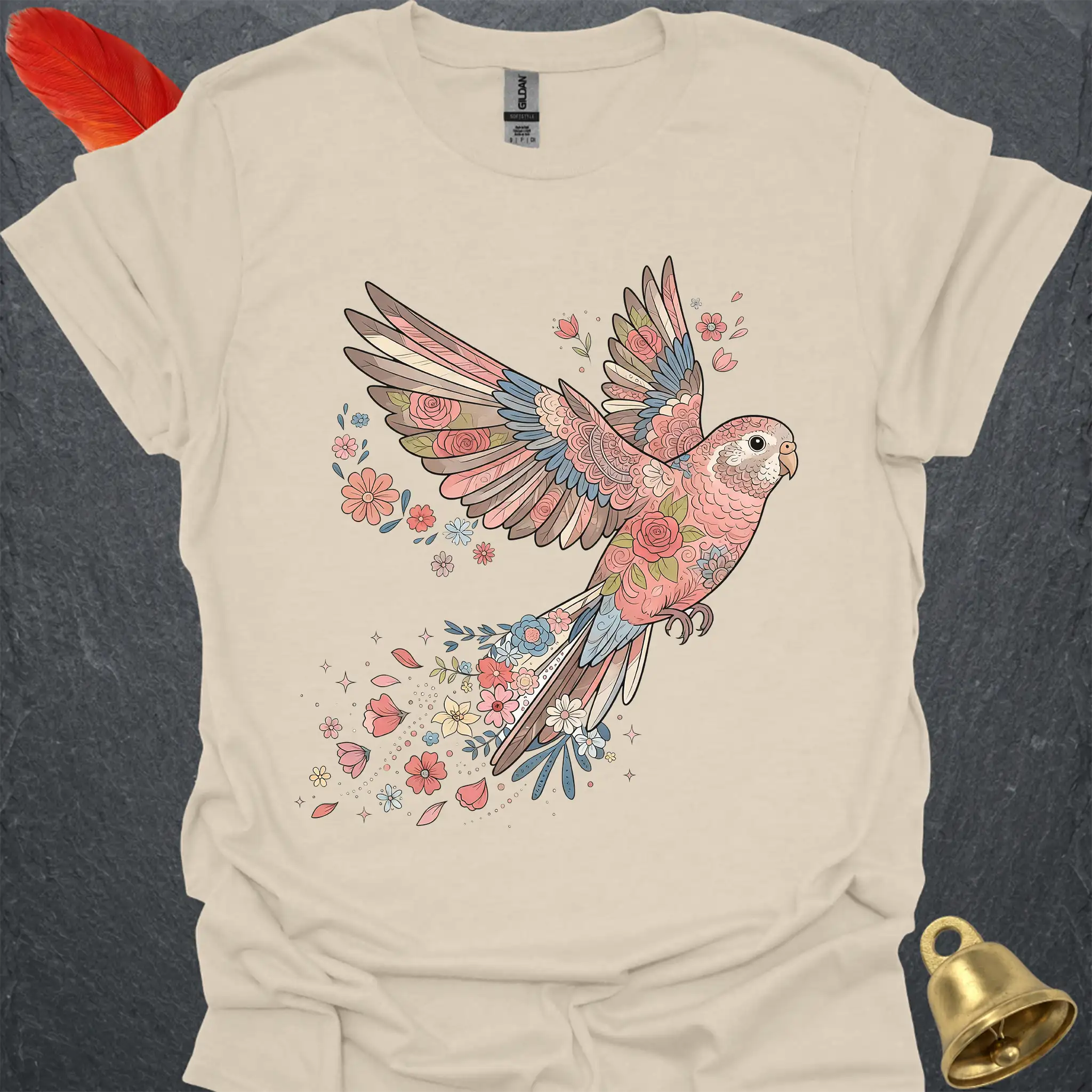 Bourkes Parakeet Flying Flower T-Shirt
