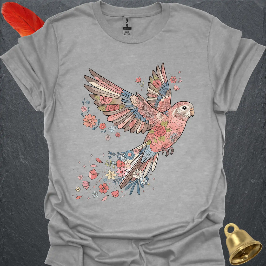 Bourkes Parakeet Flying Flower T-Shirt