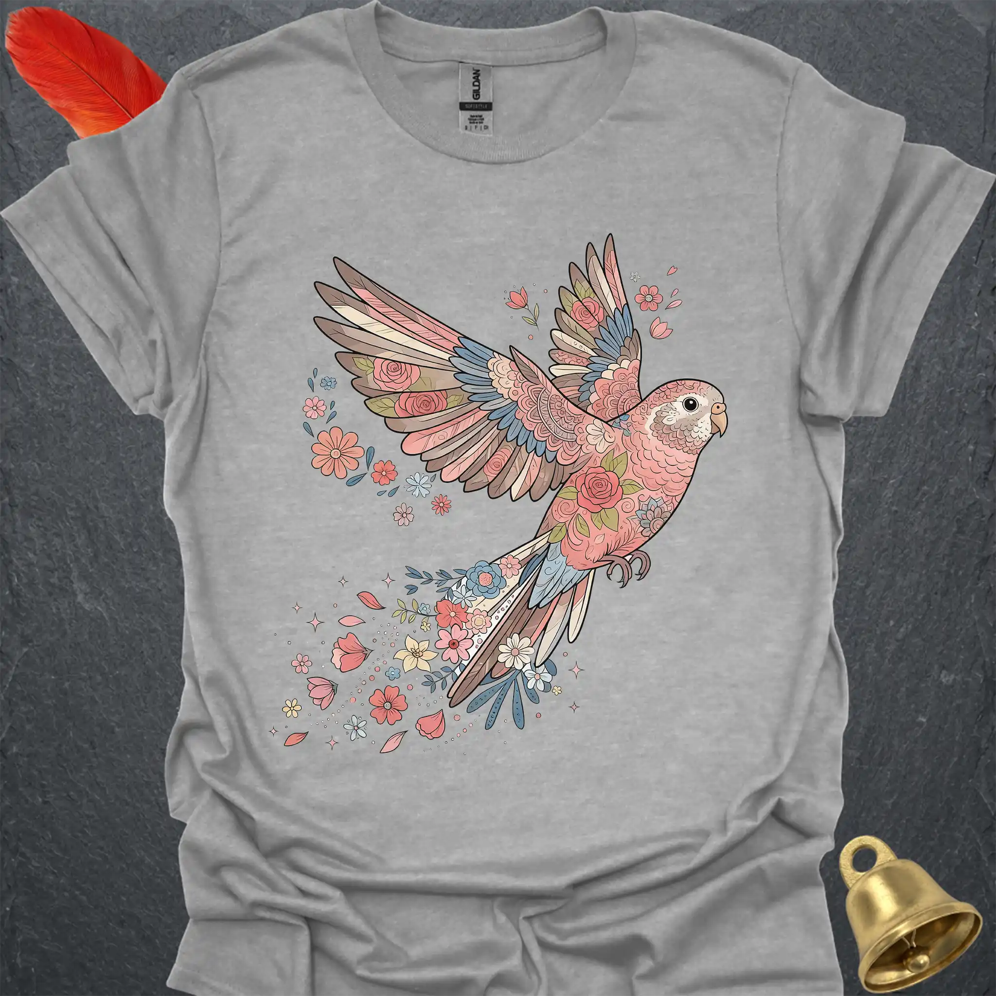 Bourkes Parakeet Flying Flower T-Shirt