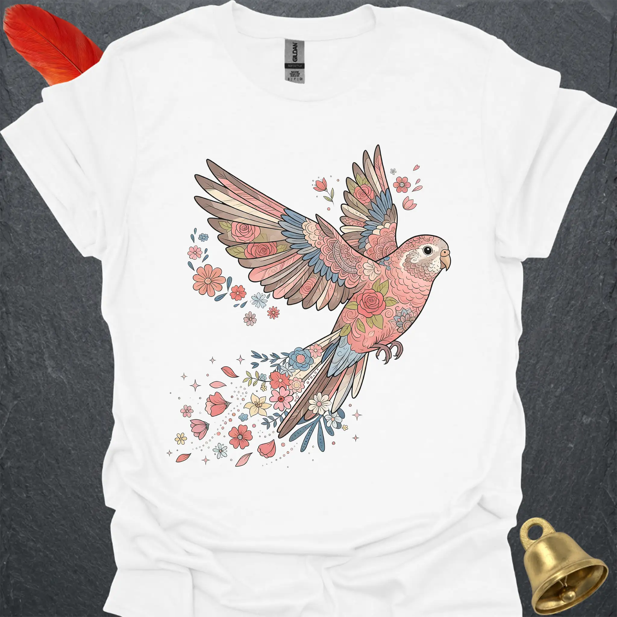 Bourkes Parakeet Flying Flower T-Shirt