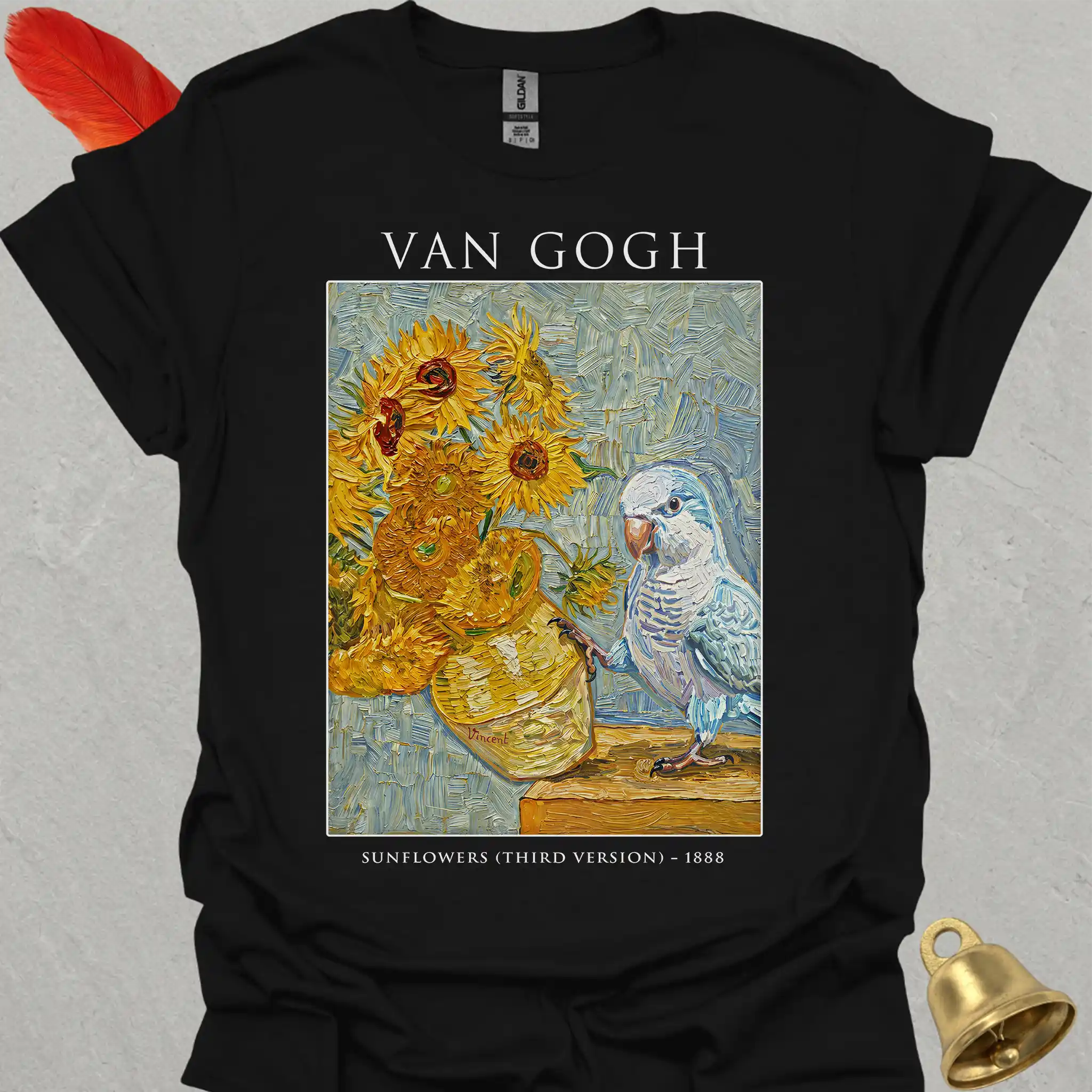 Blue Opaline Quaker Parrot Van Gogh T-Shirt