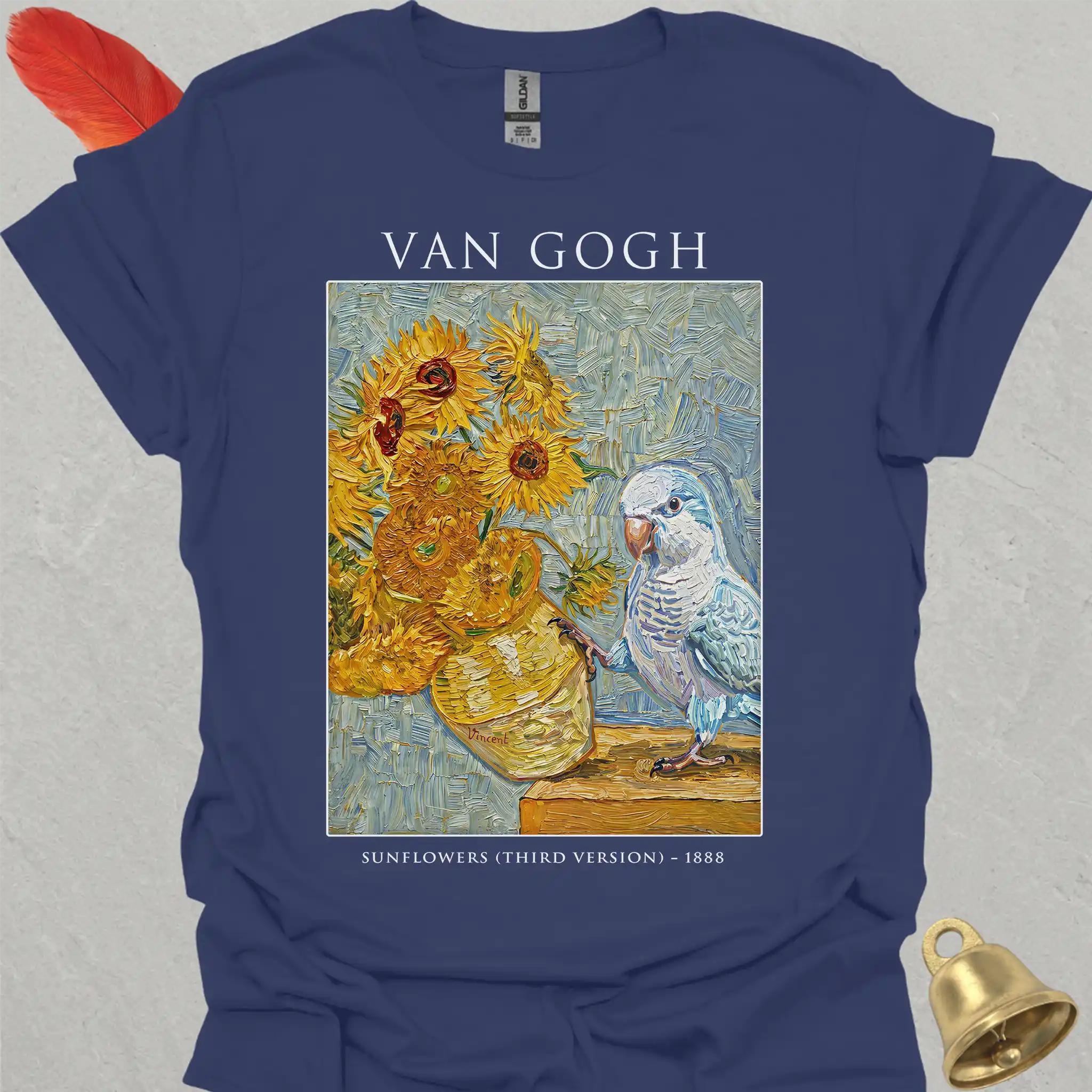 Blue Opaline Quaker Parrot Van Gogh T-Shirt