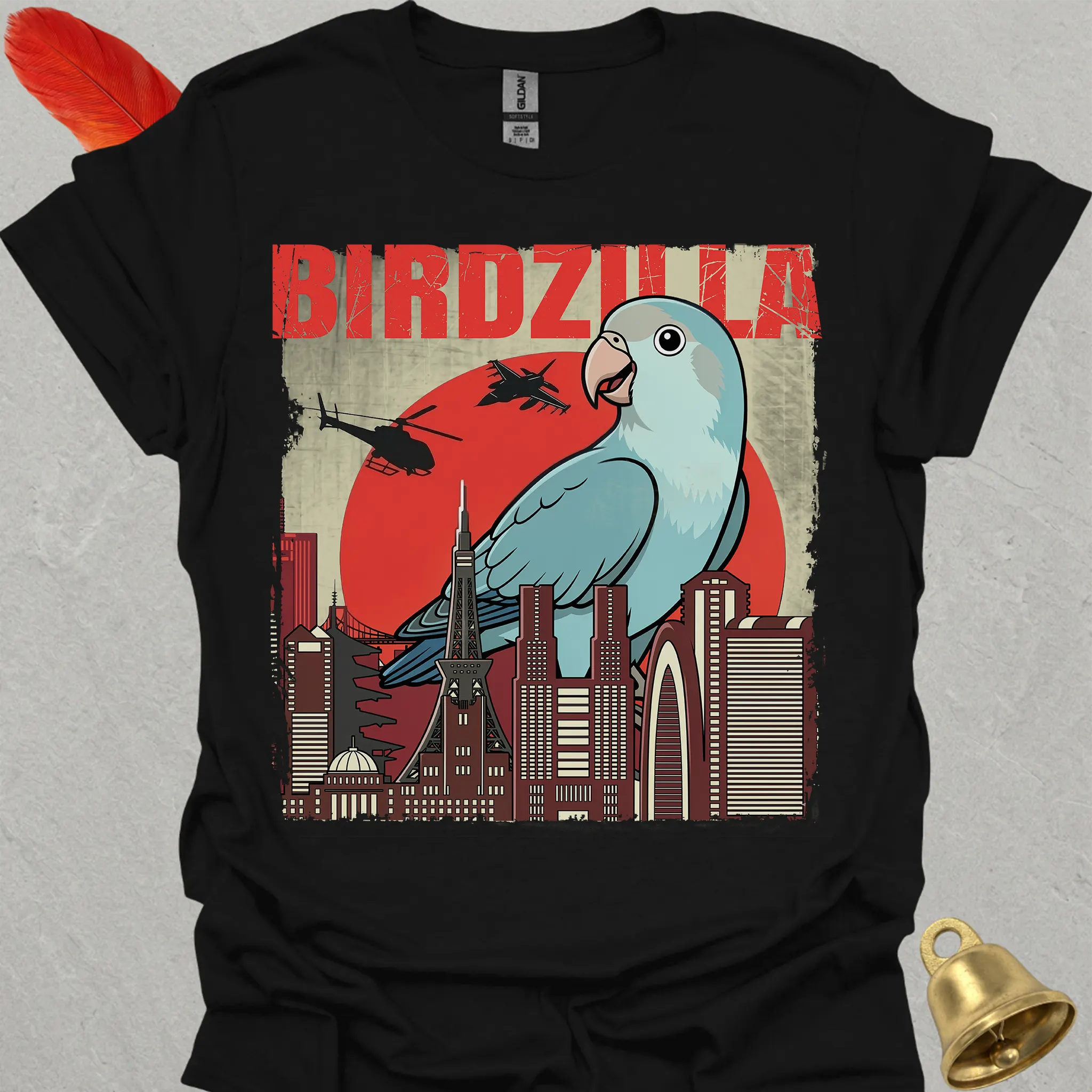 Dutch Blue Lovebird Birdzilla T-Shirt
