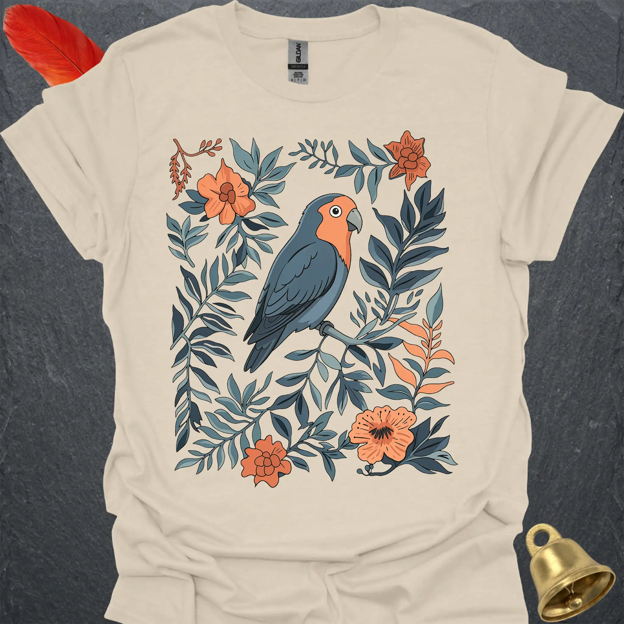 Dutch Blue Lovebird Boho Flower T-Shirt