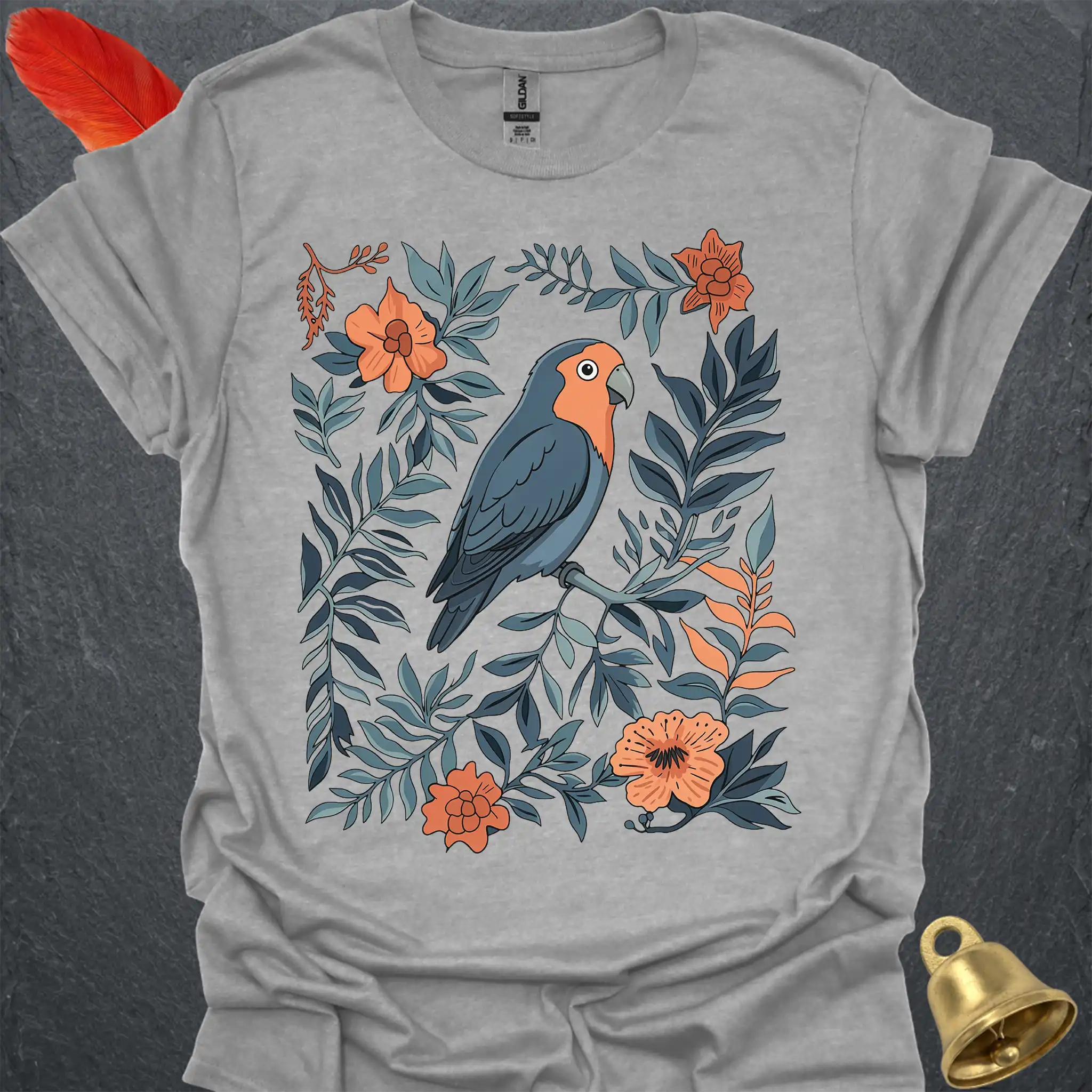 Dutch Blue Lovebird Boho Flower T-Shirt