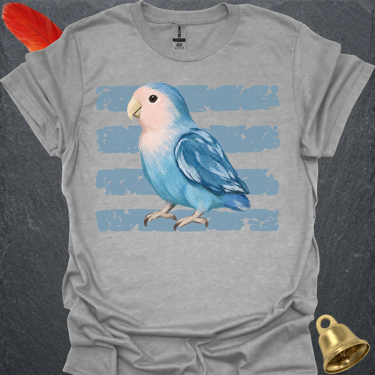 Dutch Blue Lovebird Brush T-Shirt