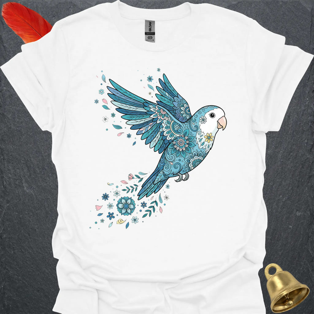 Dutch Blue Lovebird Flying Flower T-Shirt