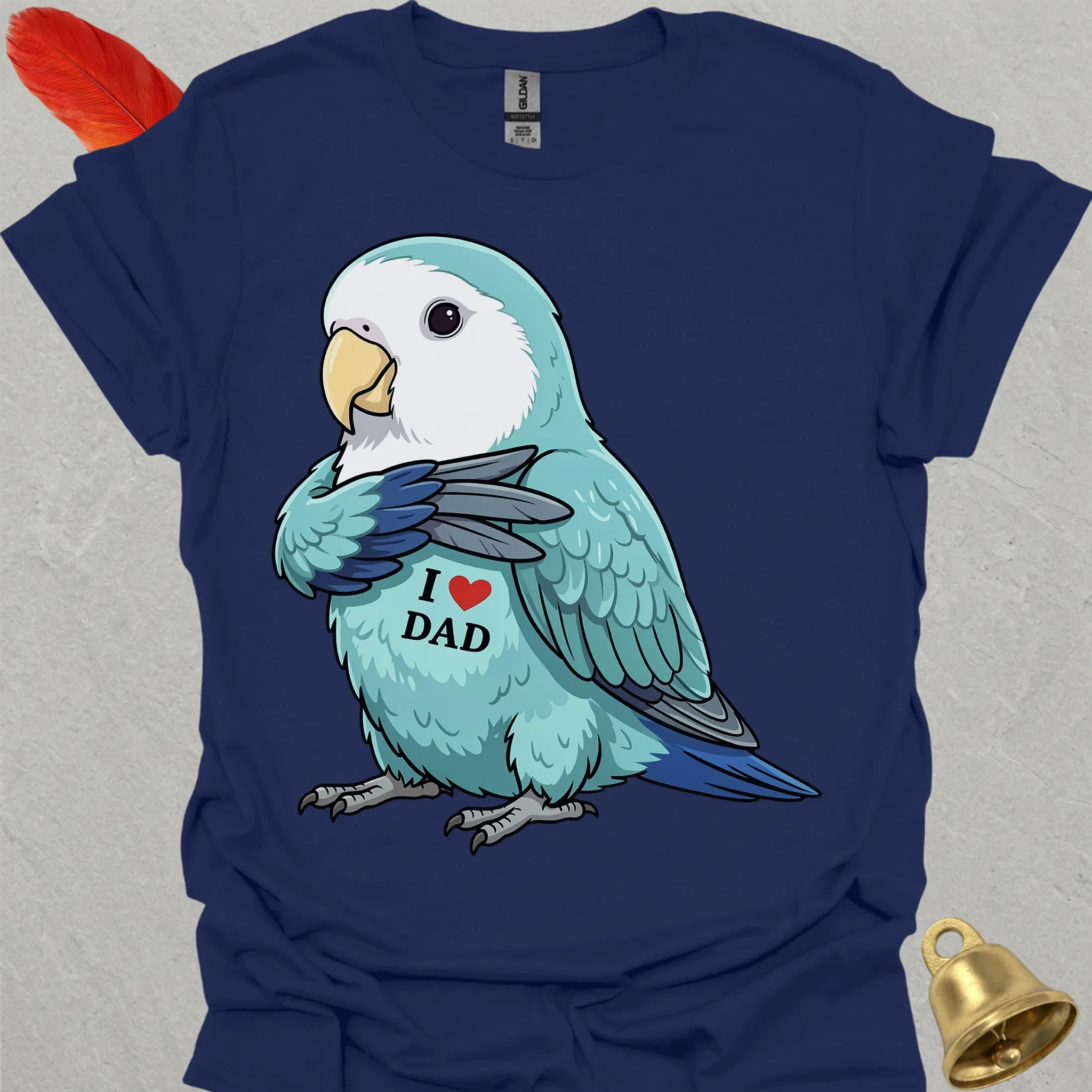 Dutch Blue Lovebird I Love Dad T-Shirt