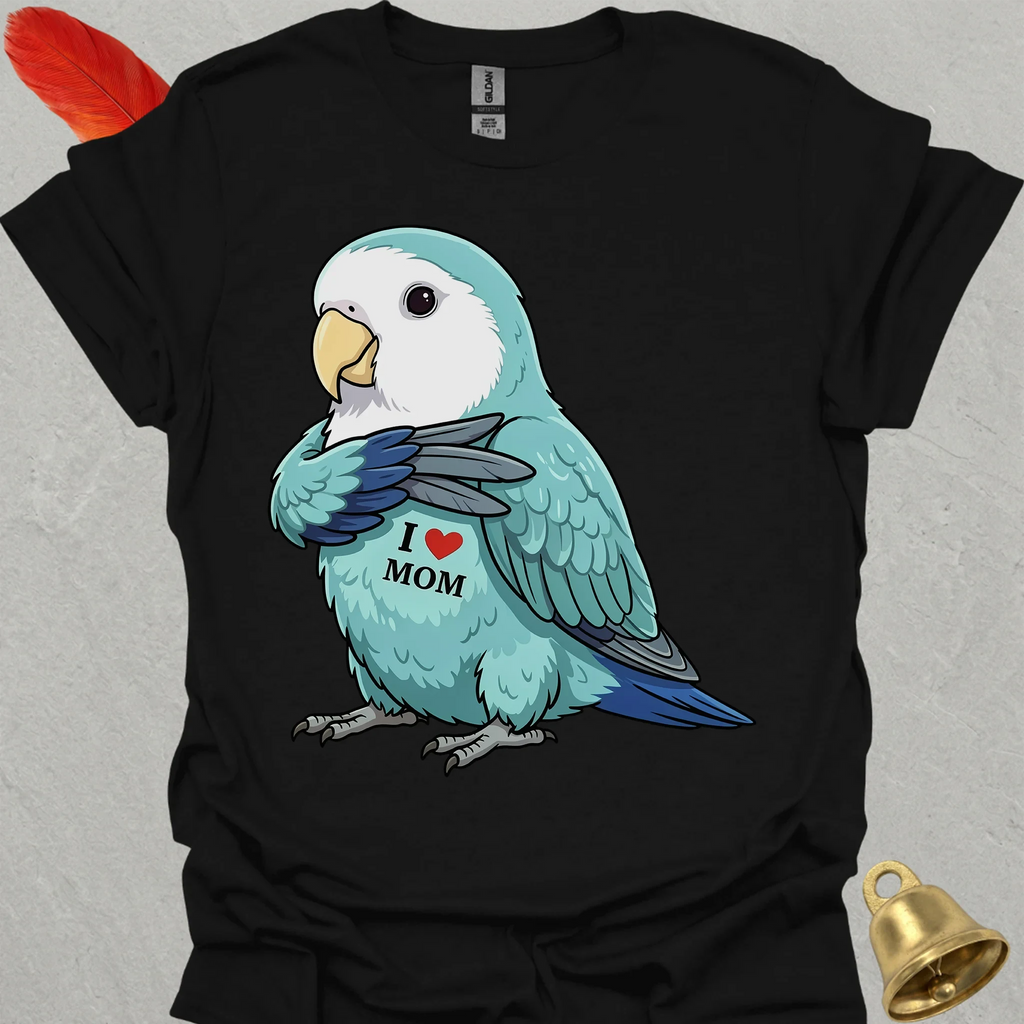 Dutch Blue Lovebird I Love Mom T-Shirt
