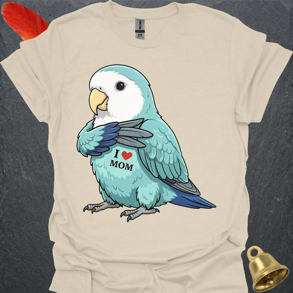 Dutch Blue Lovebird I Love Mom T-Shirt