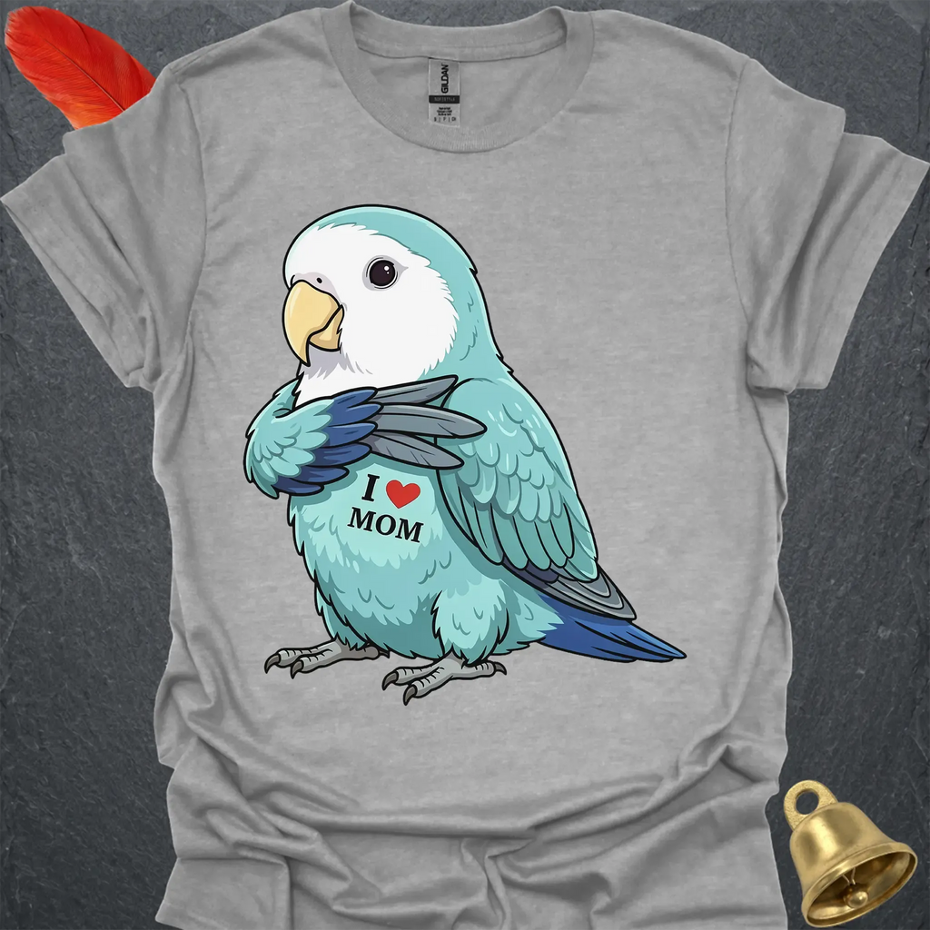 Dutch Blue Lovebird I Love Mom T-Shirt