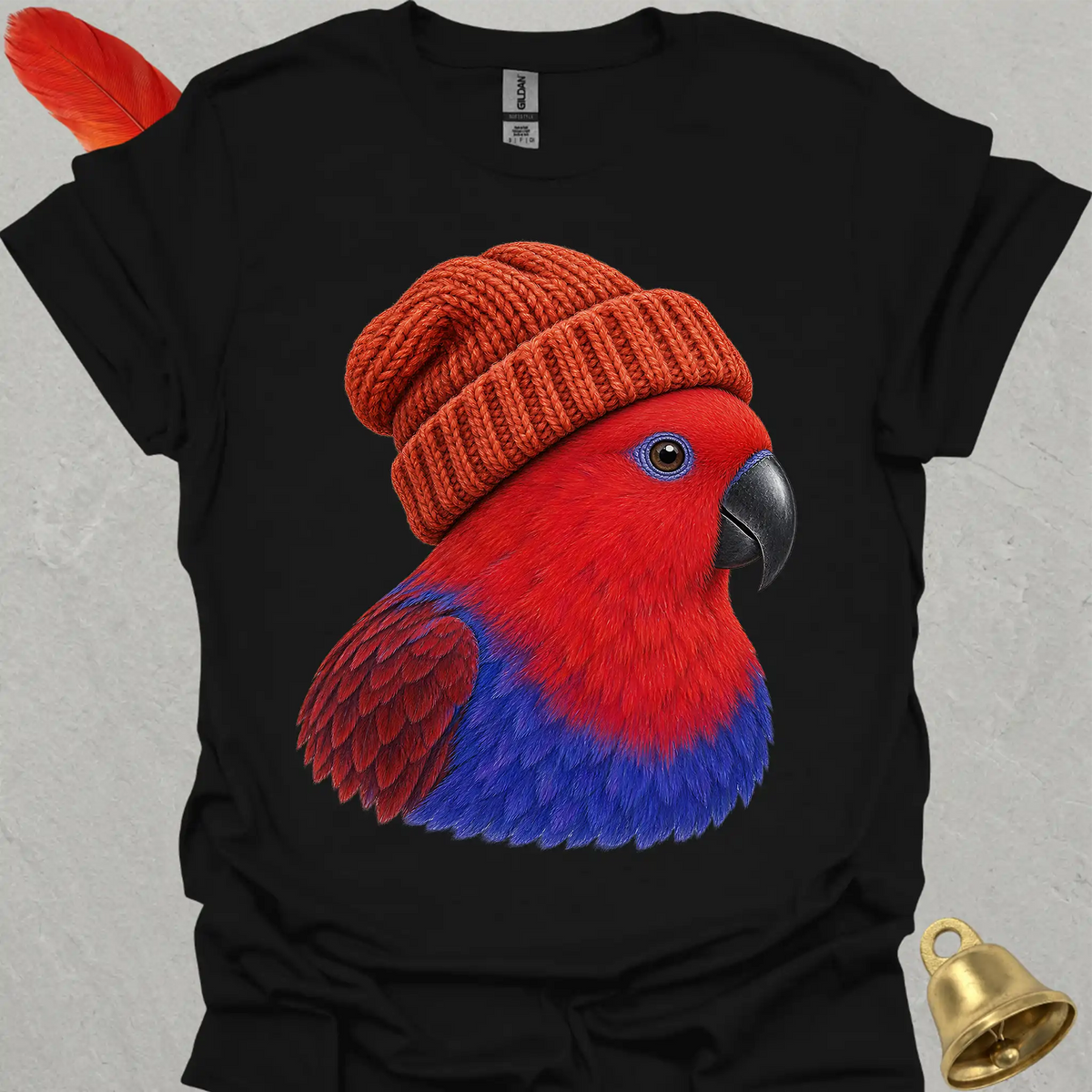 Female Eclectus Parrot Beanie T-Shirt