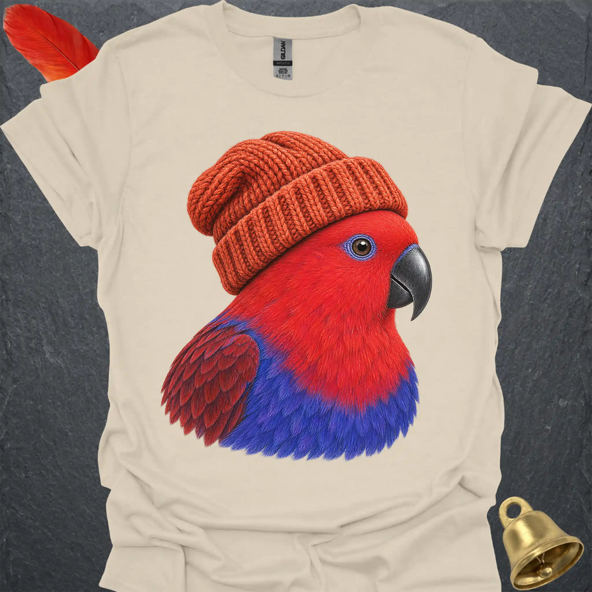 Female Eclectus Parrot Beanie T-Shirt