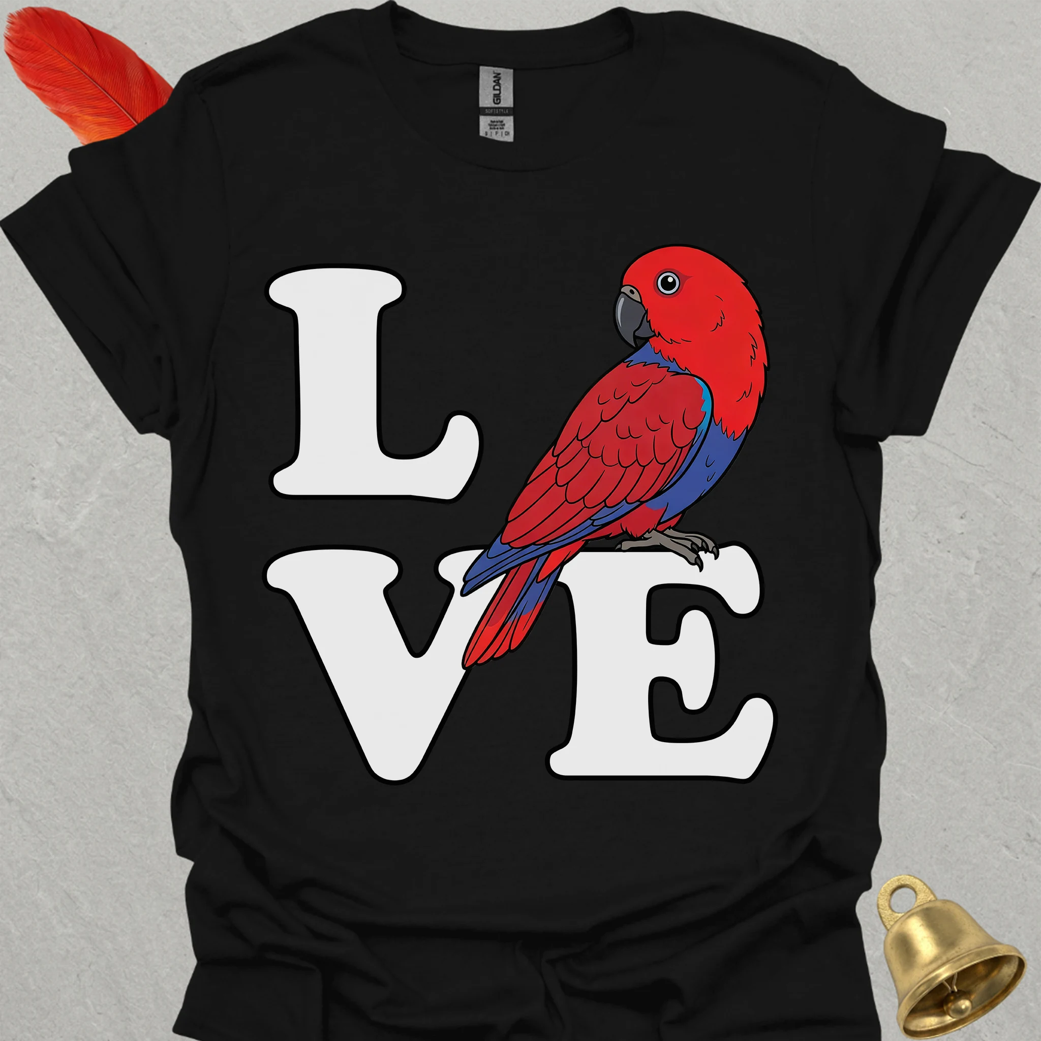 Female Eclectus Parrot Bird Love T-Shirt