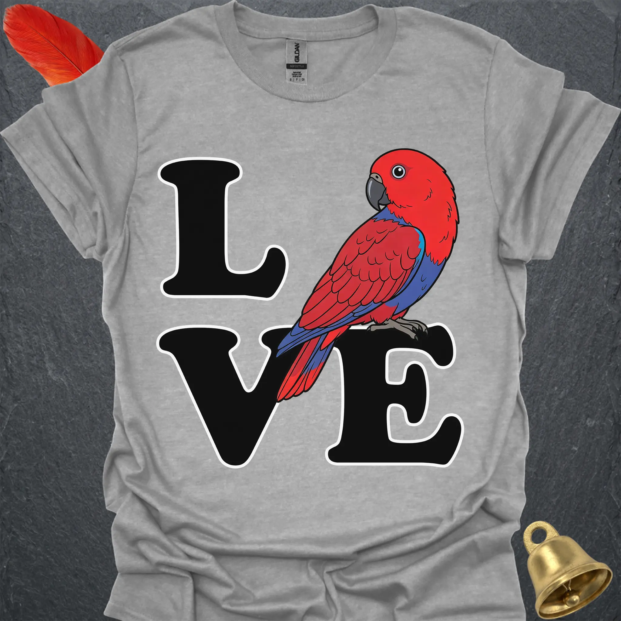 Female Eclectus Parrot Bird Love T-Shirt