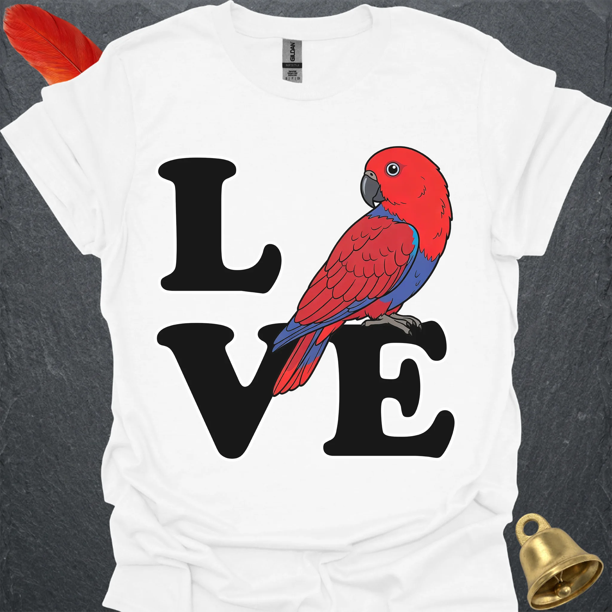 Female Eclectus Parrot Bird Love T-Shirt