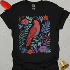 Female Eclectus Parrot Boho Flower T-Shirt
