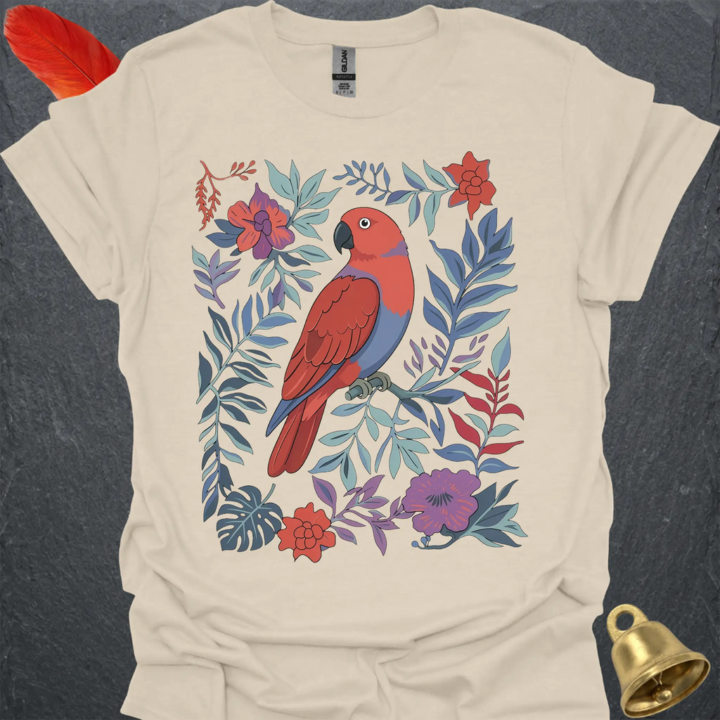 Female Eclectus Parrot Boho Flower T-Shirt
