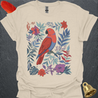 Female Eclectus Parrot Boho Flower T-Shirt