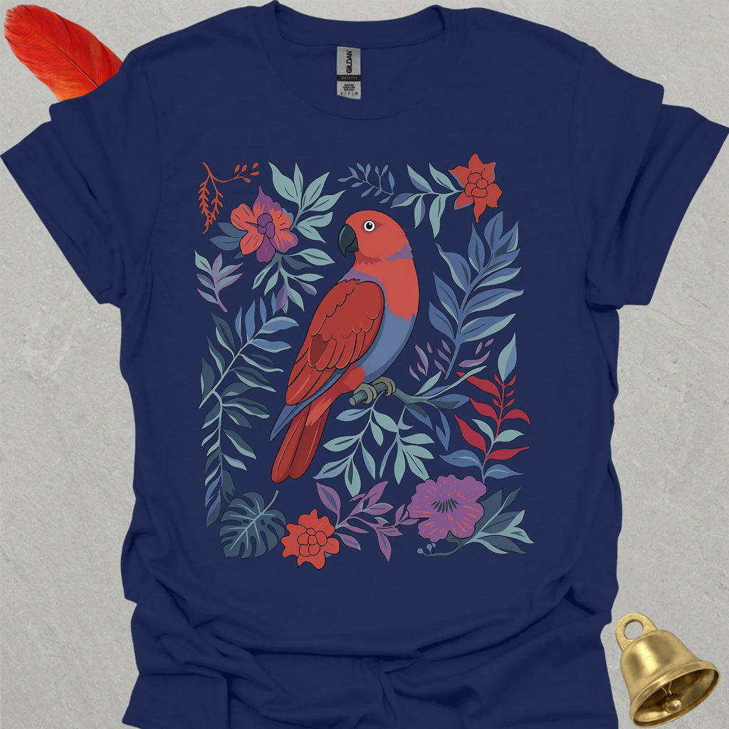 Female Eclectus Parrot Boho Flower T-Shirt