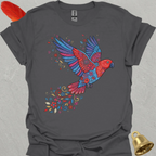 Female Eclectus Parrot Flying Flower T-Shirt