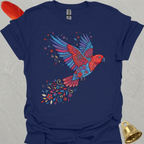 Female Eclectus Parrot Flying Flower T-Shirt