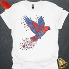 Female Eclectus Parrot Flying Flower T-Shirt