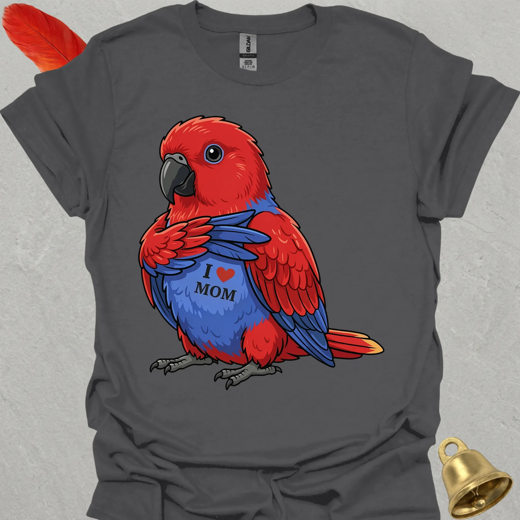 Female Eclectus Parrot I Love Mom T-Shirt