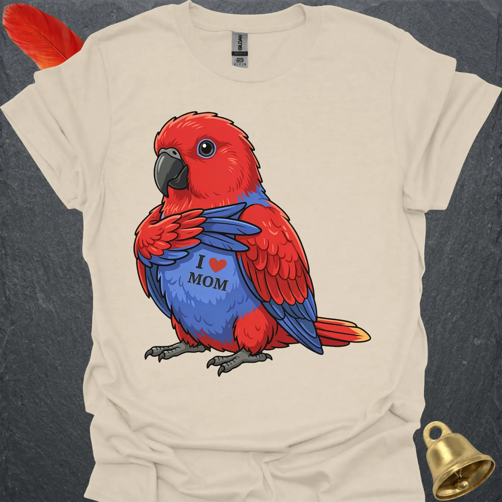 Female Eclectus Parrot I Love Mom T-Shirt