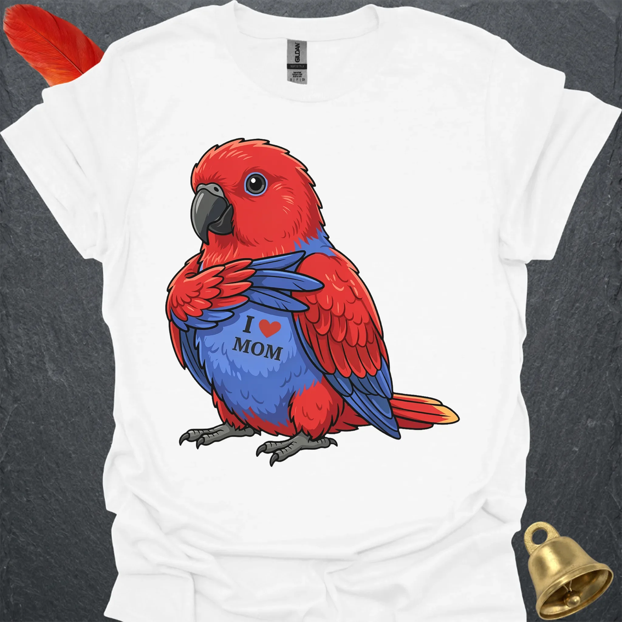 Female Eclectus Parrot I Love Mom T-Shirt