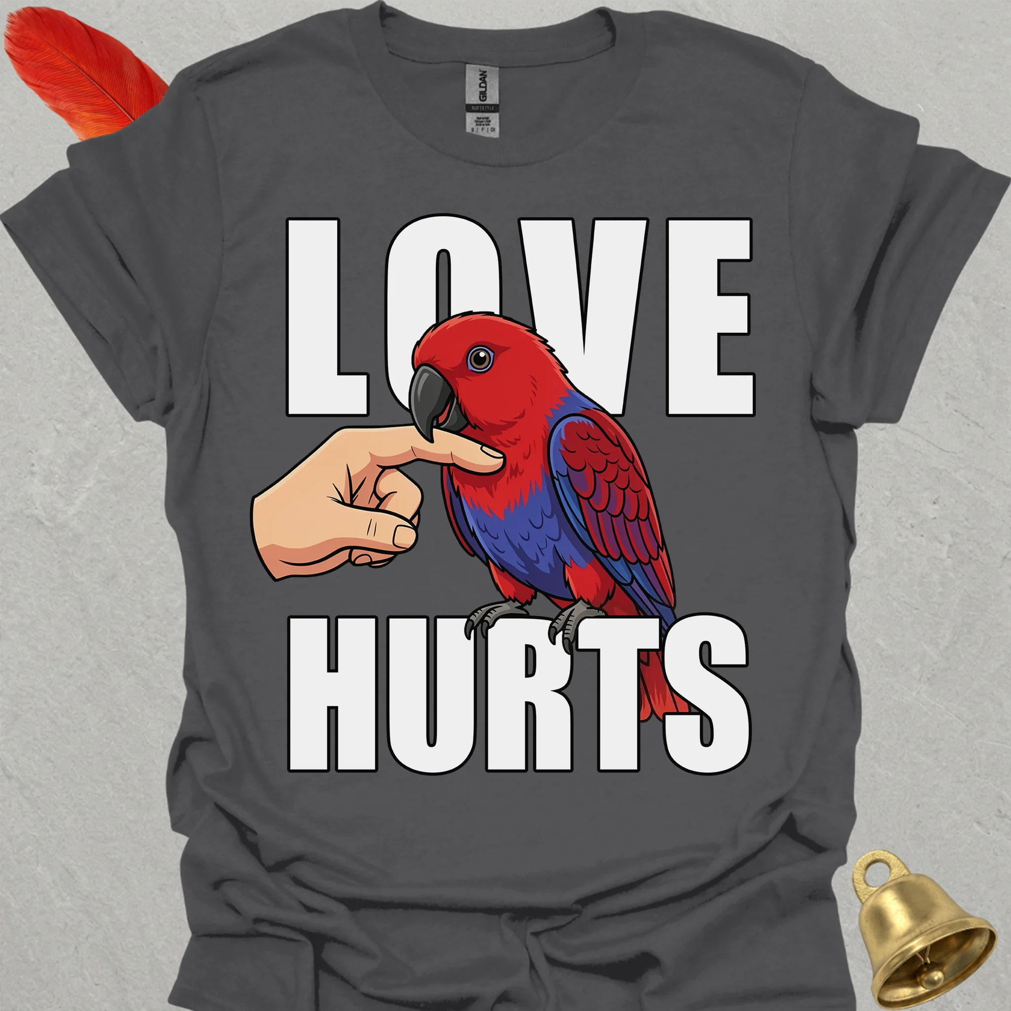 Female Eclectus Parrot Love Hurts T-Shirt