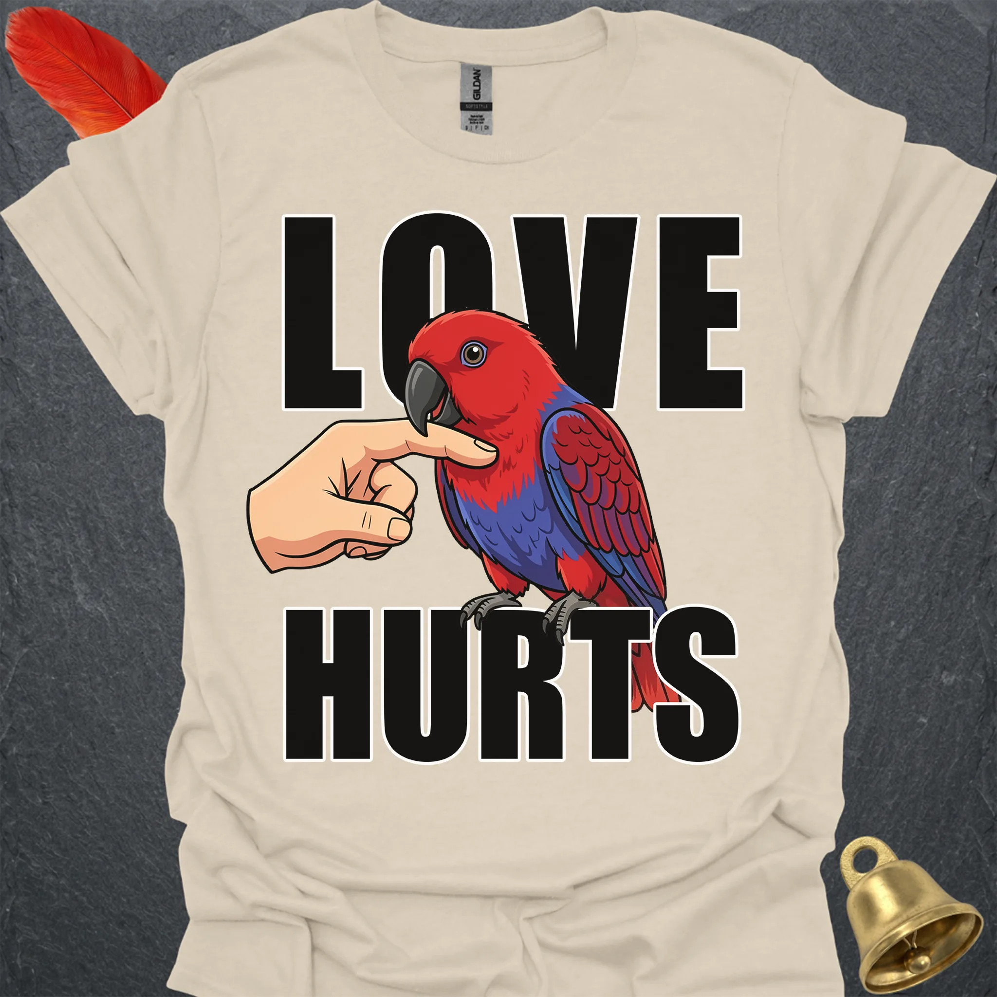Female Eclectus Parrot Love Hurts T-Shirt