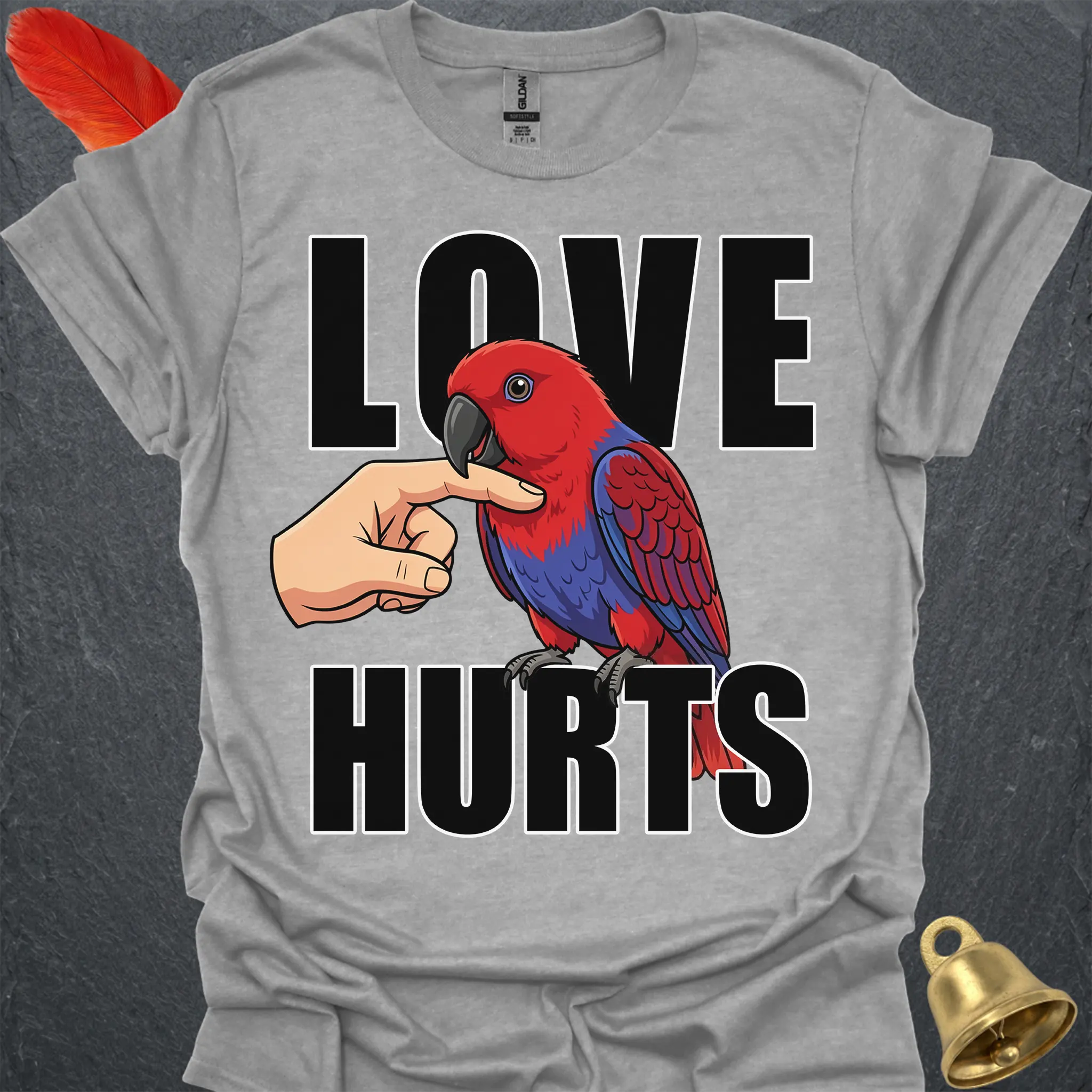 Female Eclectus Parrot Love Hurts T-Shirt
