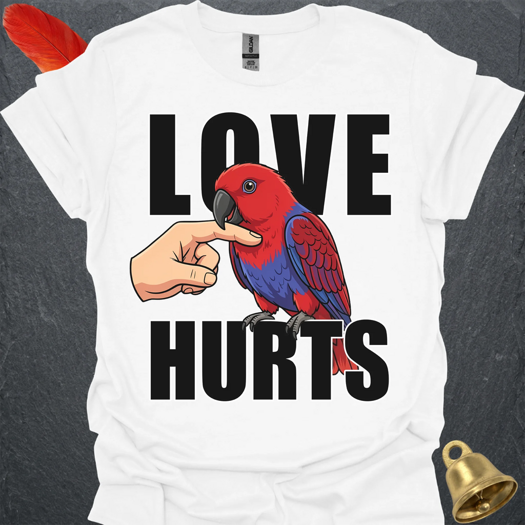 Female Eclectus Parrot Love Hurts T-Shirt